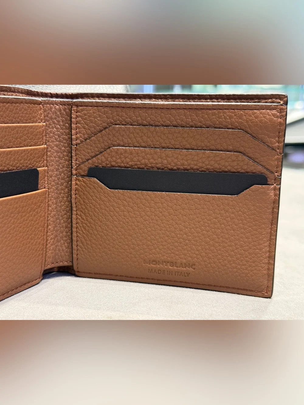 MONTBLANC BROWN LEATHER BIFOLD WALLET AUTHENTIC LIKE NEW